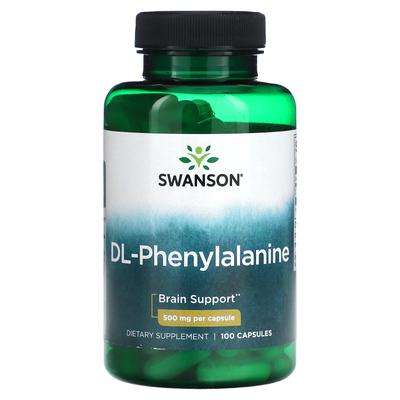 DL-פנילאלנין, 500 מ"ג, 100 כמוסות