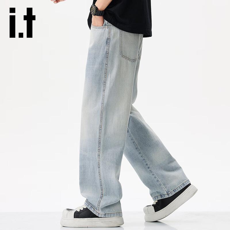 izzue it Men's Relaxed Straight Leg Jeans