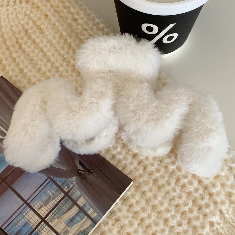 Accessoires de coiffure pour femmes et filles, mode coréenne, hiver, peluche, grande vague, épingles à cheveux élégantes, pince à cheveux en fausse fourrure, couvre-chef