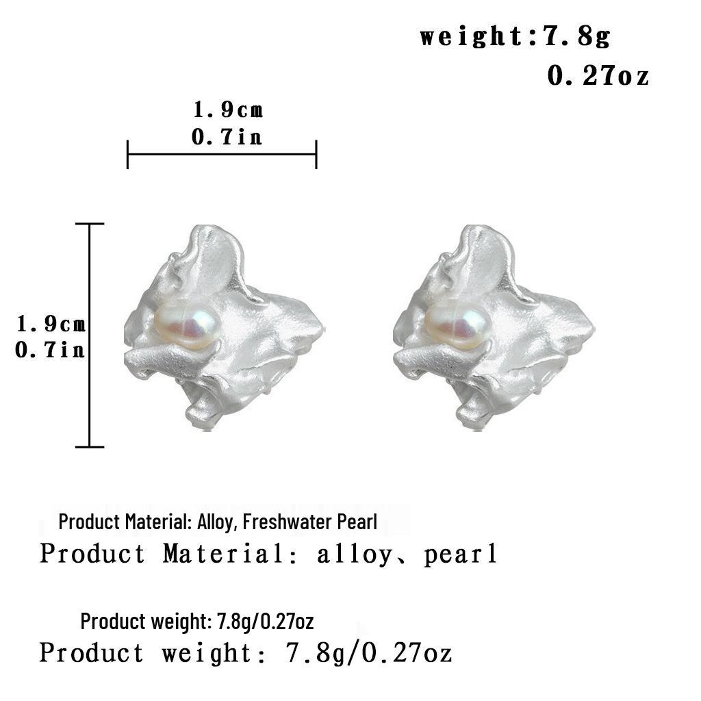 

French Baroque Freshwater Pearl & Liquid Geometric Stud Earrings