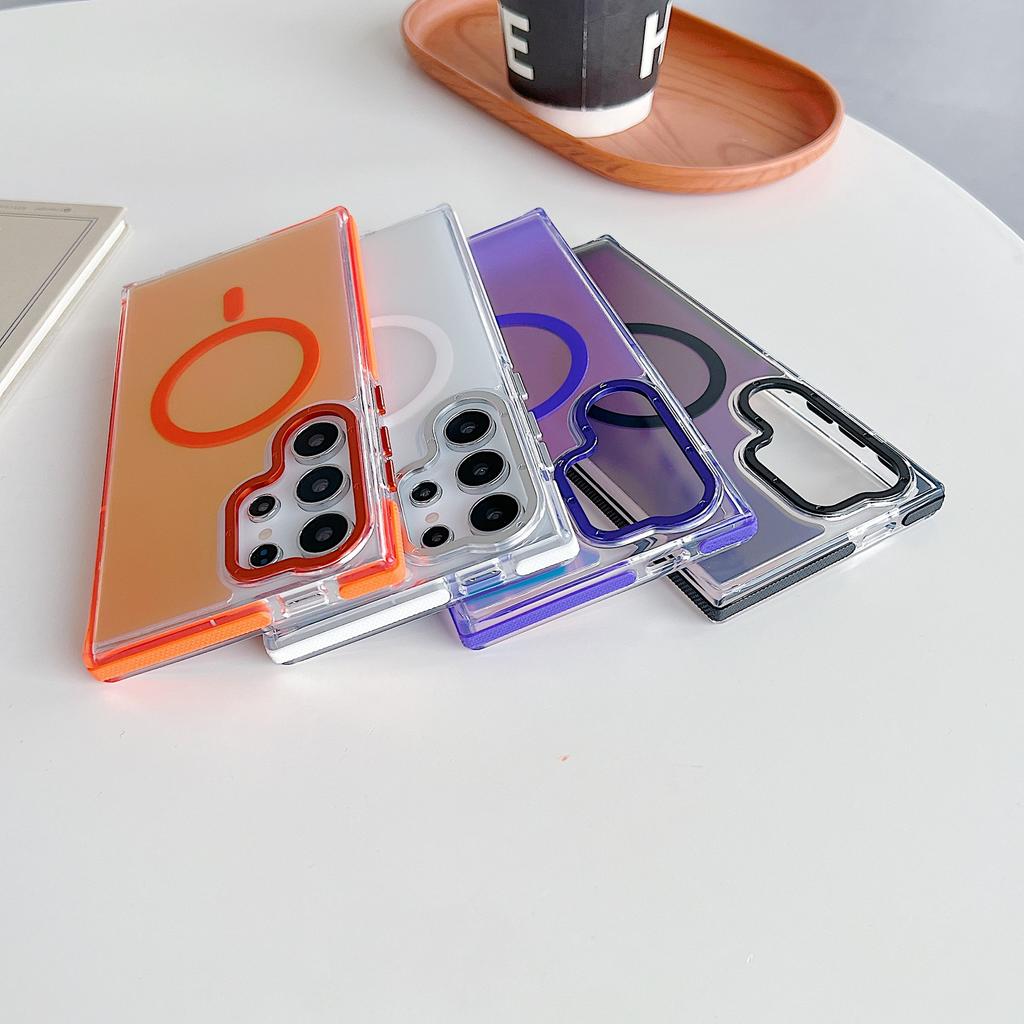 Two Color Xuncai Suitable for Samsung S25 Mobile Phone Case Colorful Hardware Lens Magnetic Absorption A54 A16A06A55 Ultra Proof Drop