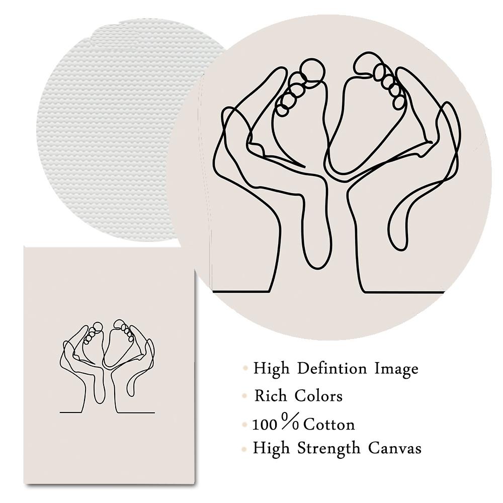 Pittura su Tela Disegno Minimalista a Linea Singola Citazioni sull'Amore del Bambino Poster Stampe Immagini da Parete per Cameretta Decorazione Casa