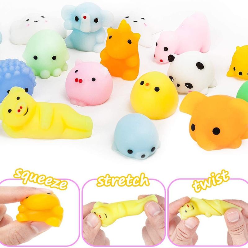 Soft Mini Kawaii Mochi Squeeze Toys 10Pcs Stress Relief Fidgets for Kids Adults Long Drive Time Killing