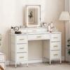 Multi Storage Elegant Dressing Table With Led Mirror White