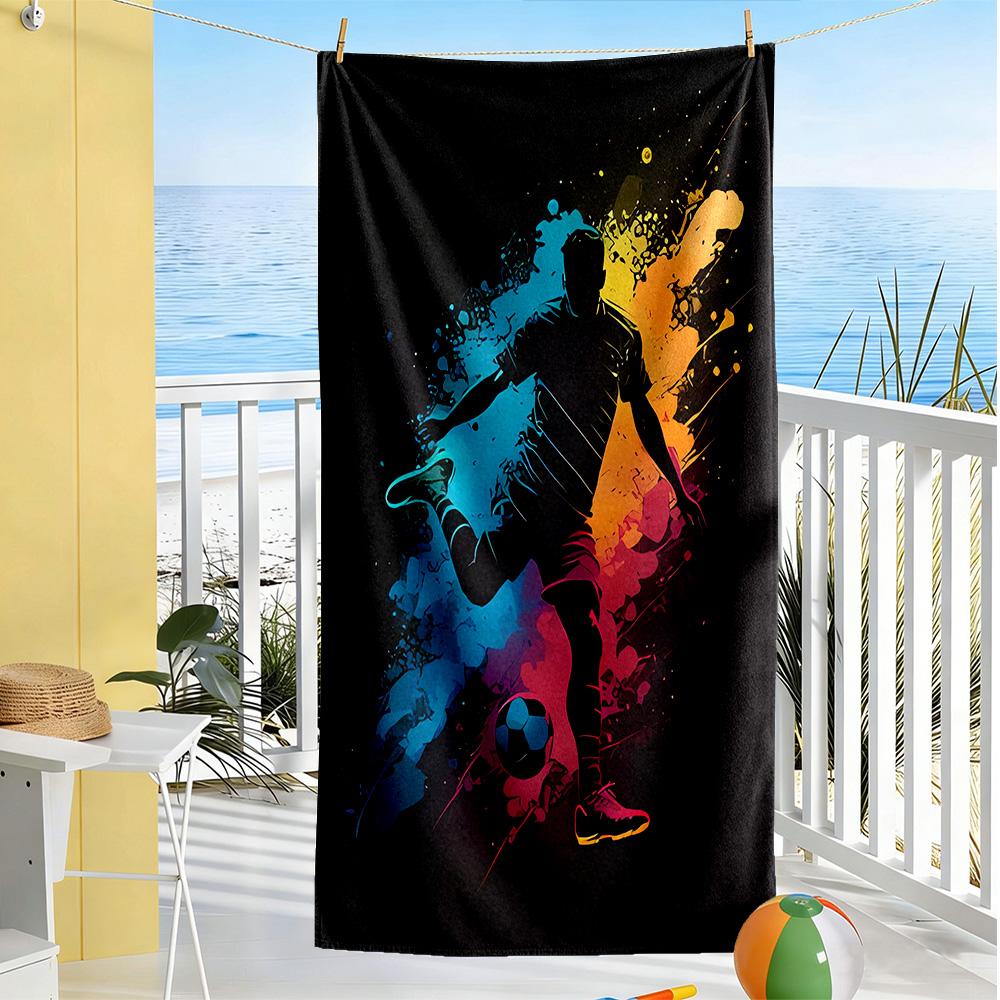 Soccer Beach Towel Super Soft Microfiber Quickdry Fabric Comfortable Lightweight