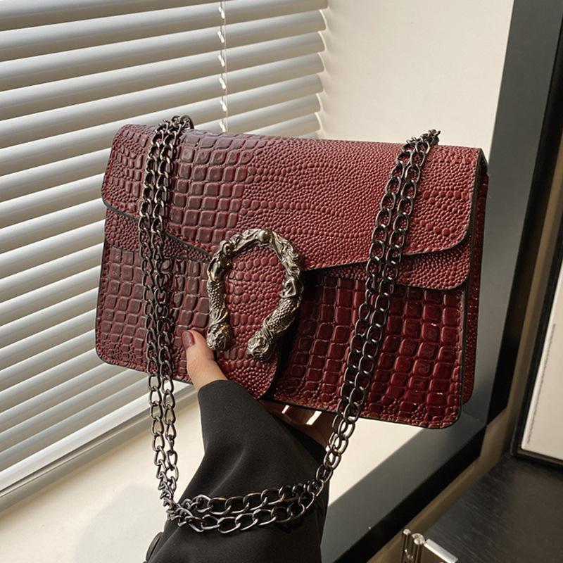 

Сумка Bacchus, ретро сумка з крокодиловим візерунком для жінок 2025 популярна цього року, висококласний текстурний ланцюжок, легка розкіш, одинарна на плече, кросбоді, тренд