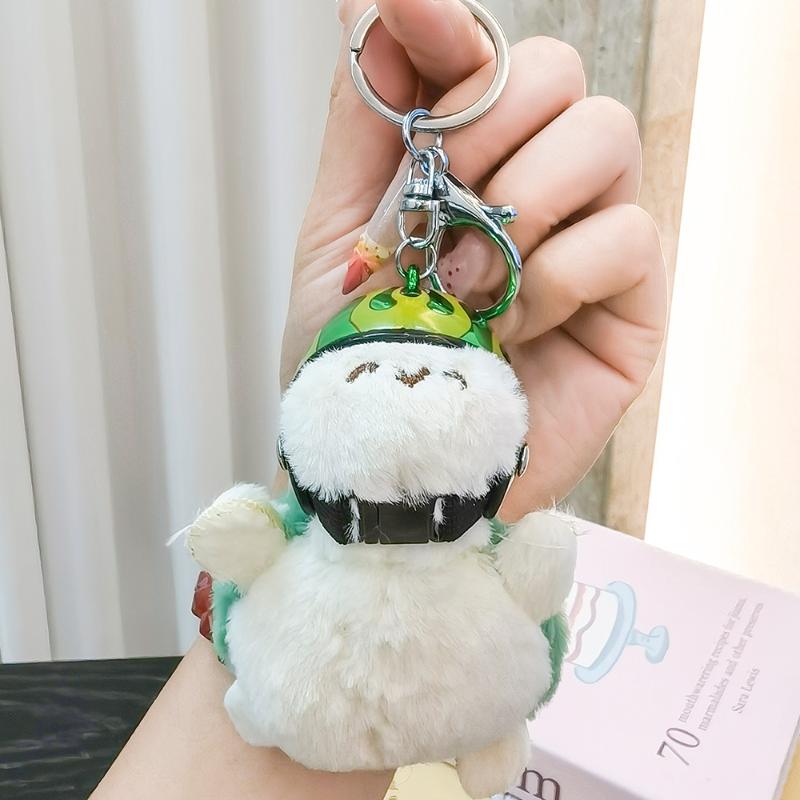 1Pcs Animal Ornament Car Exquisite Decoration Helmet Sea Turtle Keychain Purse Bag Charm Plush Pendant Keyholder