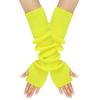 Women's Winter Warm Wool Gloves, Fingerless Long Sleeves, Solid Color, Extended Gloves