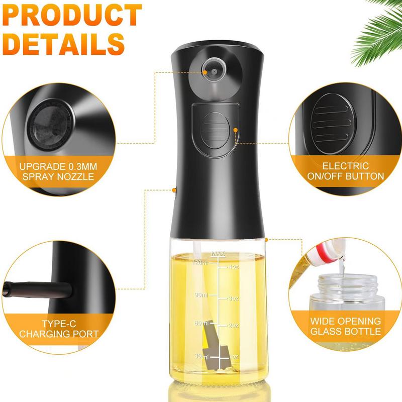 Oil Sprayer For Cooking 160ml Electric Vegetable Oil Sprayer Heat-resistant Leak-proof Kitchen Dispenser Gadgets Accessories For