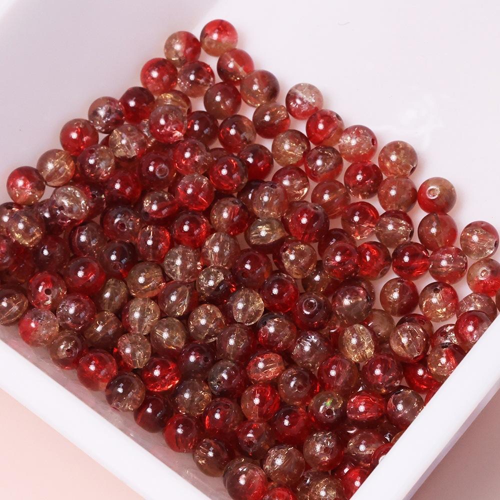 Yori 60 Piecess 10mm Dual Color Glass Loose Beads for Handmade DIY Bracelet Necklace Jewelry Making Supplies Decorative Beads