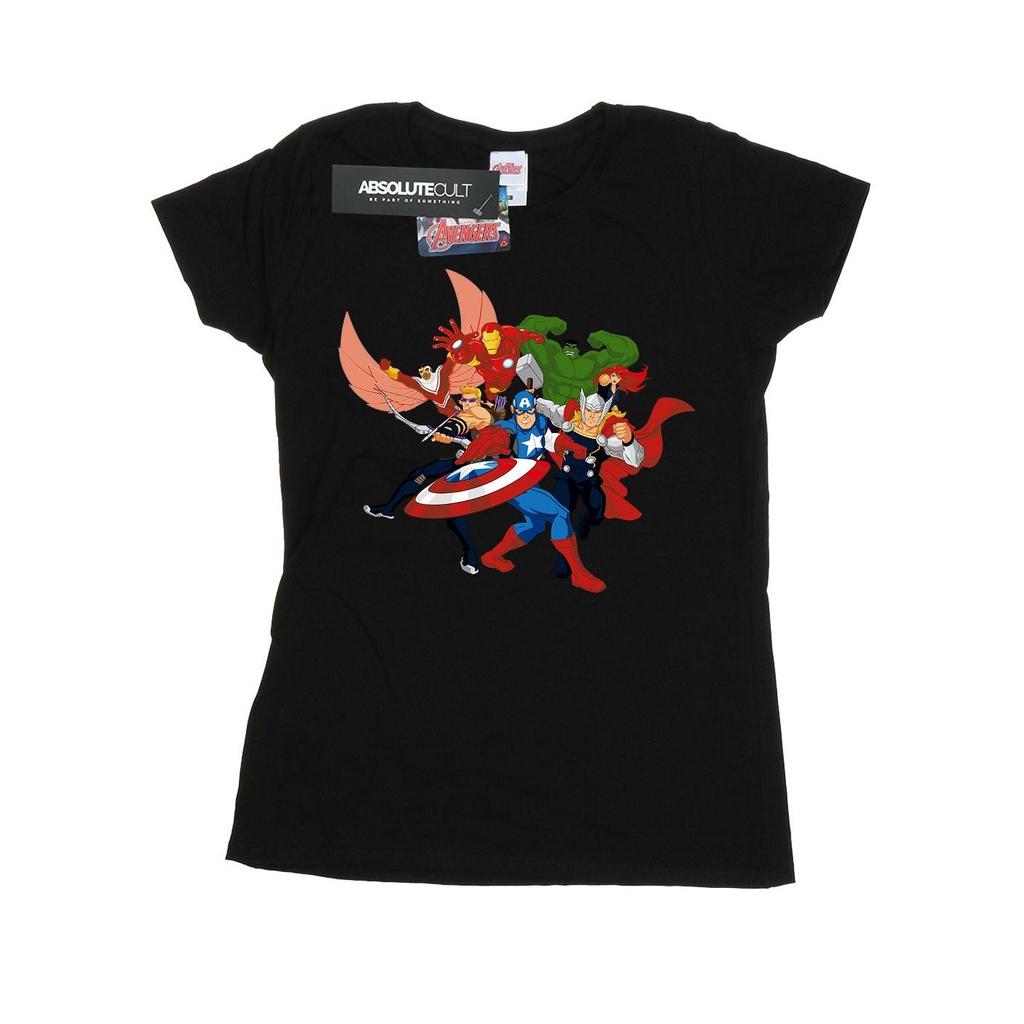 Marvel Womens/Ladies Avengers Assemble Comic Team Cotton T-Shirt