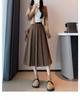 Gray Wool Blend A-line Skirt for Women, Petite To Plus Size, Perfect for Late Autumn