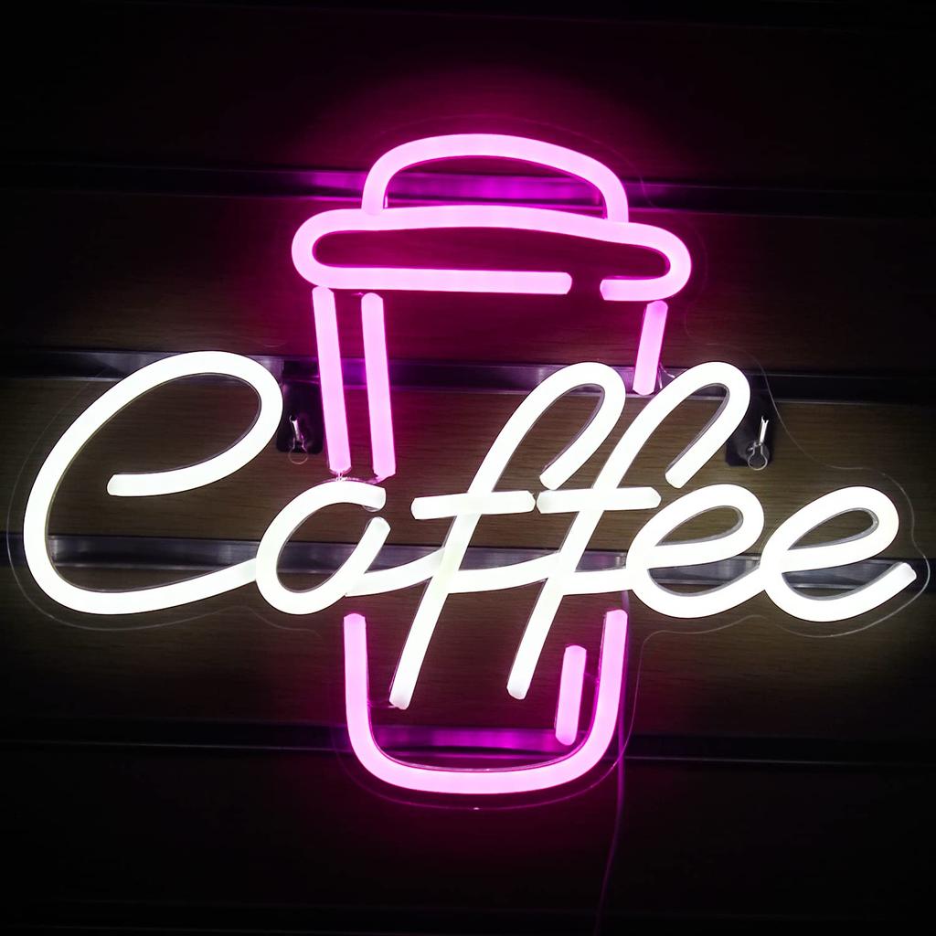 Coffee OPEN Neon Sign LED Light Coffees Bar Decor USB Powered Adjustable Brightness Coffee Station Coffee Lovers Birthday Gift