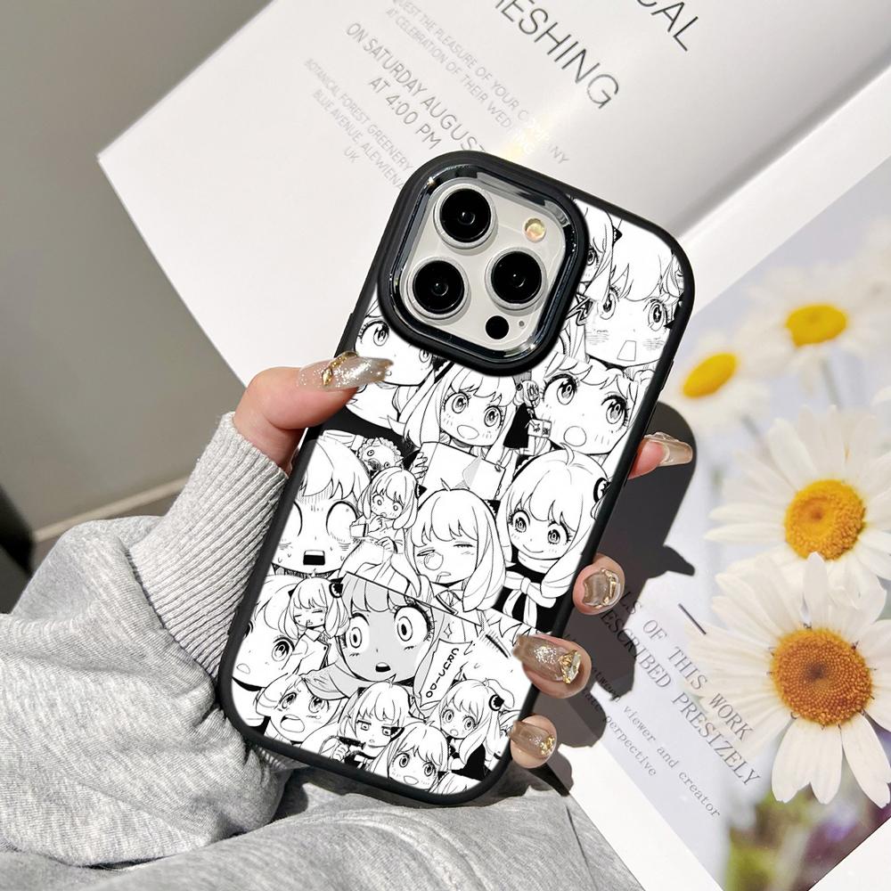 Ae98 SPY×FAMILY Anime Art Phone Cases for Samsung A13 A32 A53 A04e A54 S24 FE S23 Ultra Infinix Hot 40i Huawei P30 Metal Camera Protective Back Cover