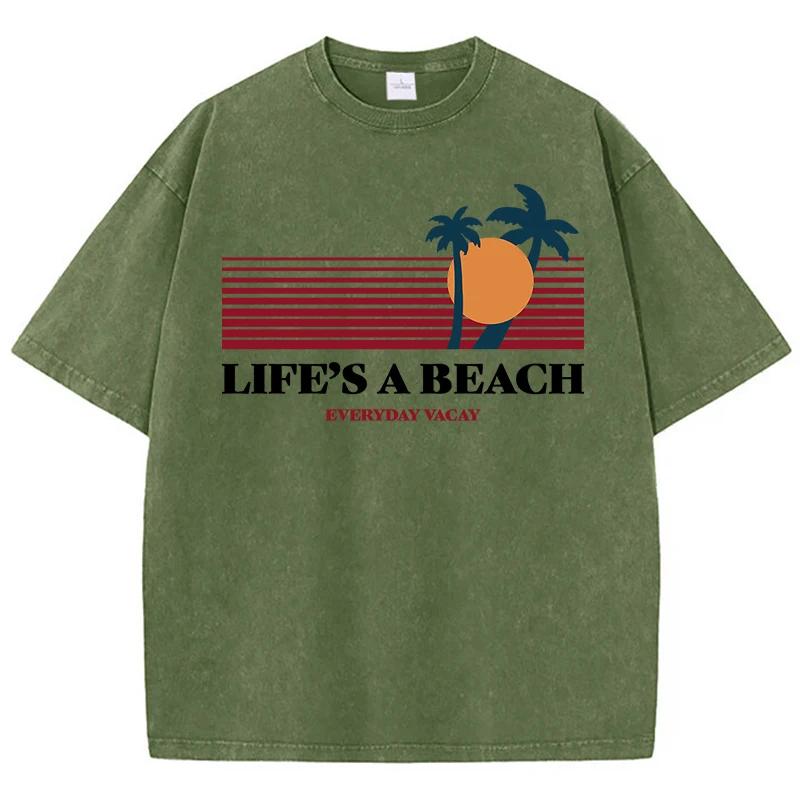 Life'S A Bea Evertday Vacay Bedruckte T-Shirts Femme Chic T-Shirts Design Lässiges T-Shirt Senior Street Kurzarm