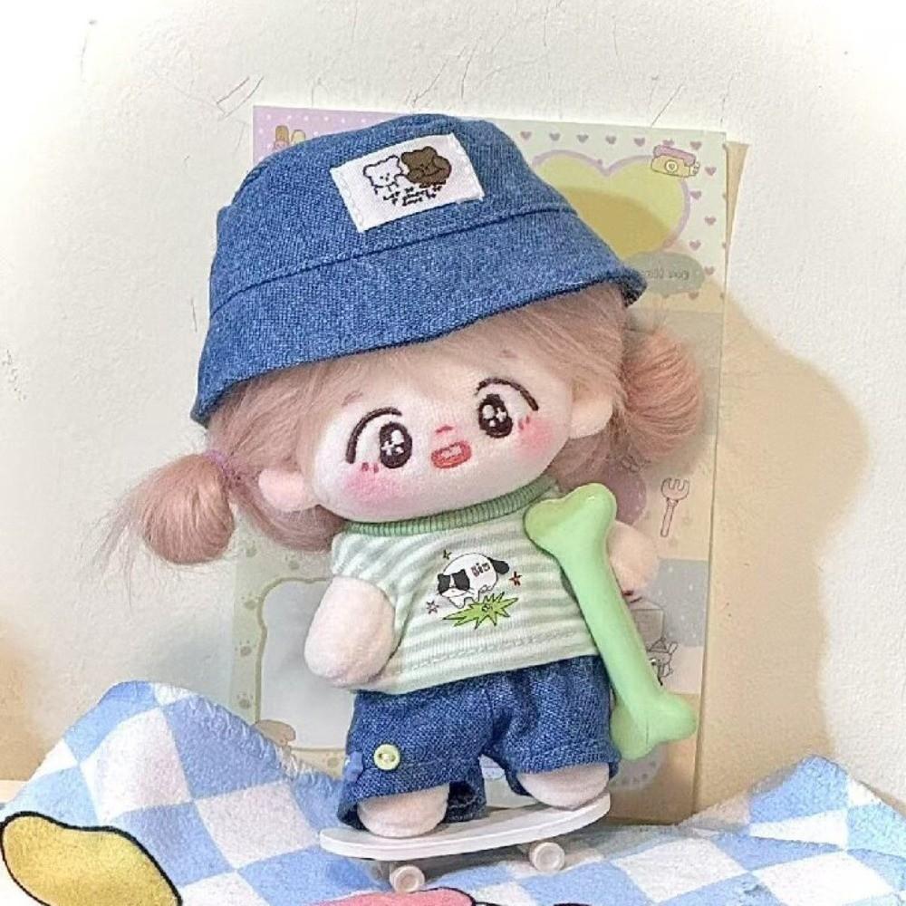 1 set Summer Set 20cm Cotton Doll's Clothes Cowboy Hat 10cm Doll Clothes  Children's Gift