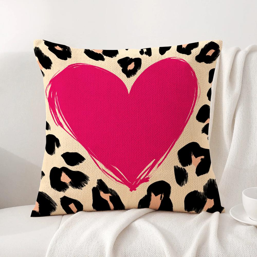 Leopard Print LVOE Cushion Cover Linen Organic Fabric DoubleSided Printing Sofa Breathable Home Decor Gift Pillow Case