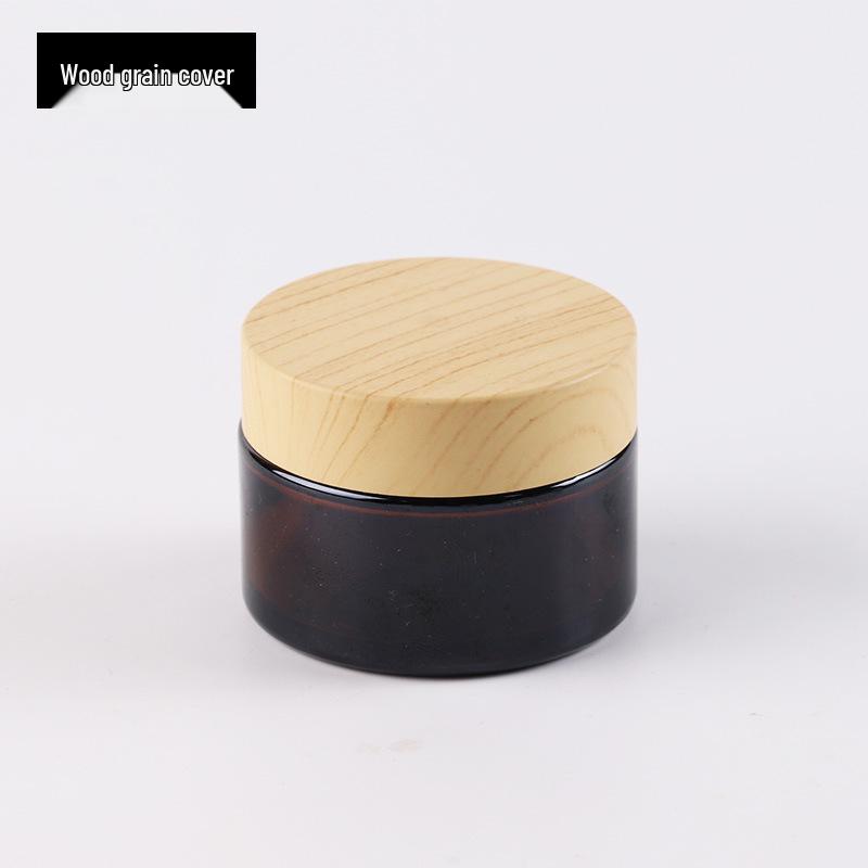 Amber & Brown Glass Cosmetic Jars - 50g, 100g, 30g (Travel Container for Face Cream & Ointment)