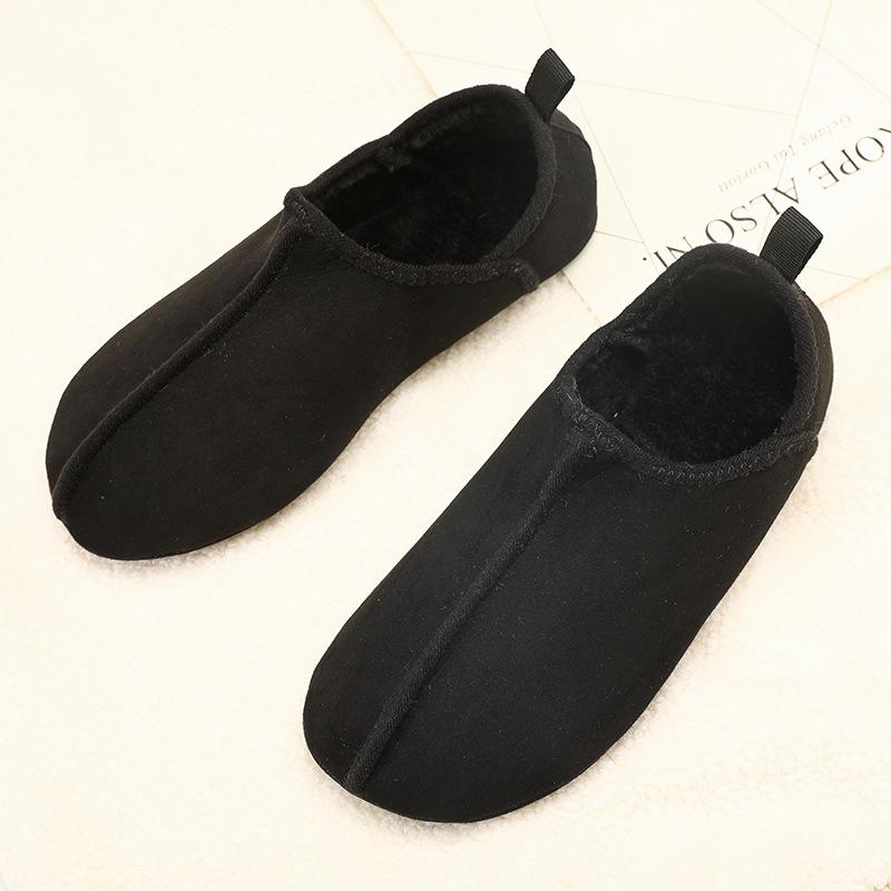 

Зимние новые плюшевые хлопковые туфли для пары, теплые и легкие, повседневные, для дома, ленивые хлопковые туфли, домашние тапочки 36-37 чёрный