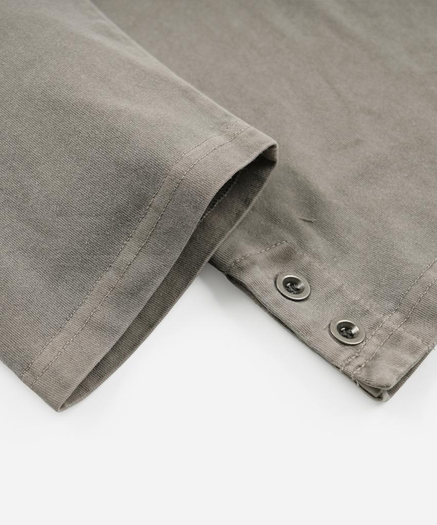 FRIZMWORKS Pigment Dyeing Henley Neck Tee _ Warm Gray