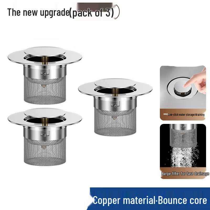 LISM Sink Pop-up Drain Stopper Filter (3-Pack)