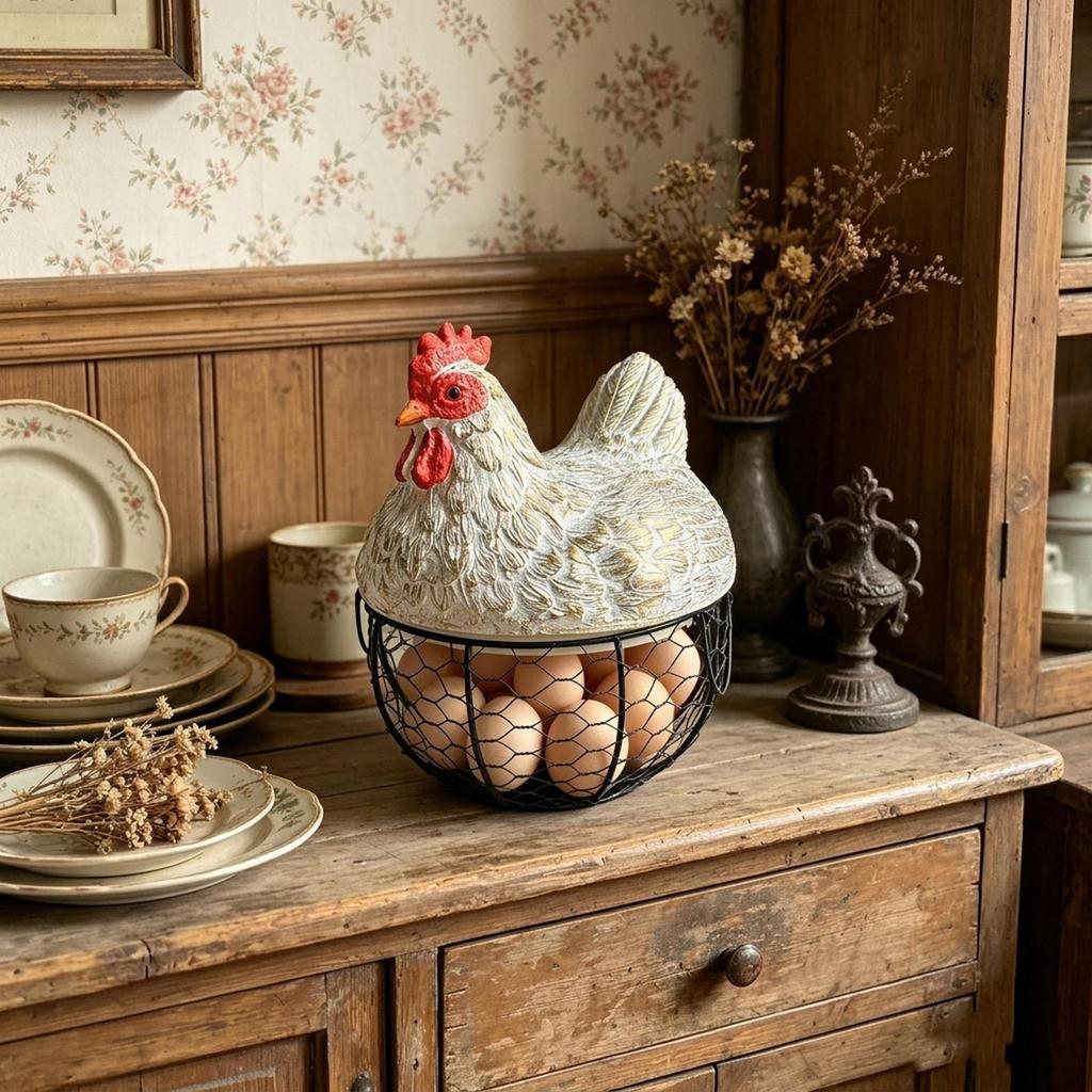 Chicken Egg Basket Container Collecting Fresh Eggs Holder for Pantry Countertop