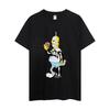 MINISO  The Simpsons T Shirt Men Couple Combination Clothes Short Sleeve Collar Fashion Woman Cotton