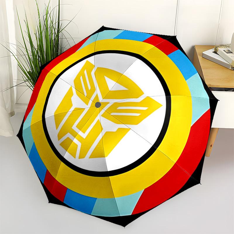 1pc Transformers Logo Auto Open/close Umbrella, Portable Travel Umbrella, Everyday Use - Outdoor Accessory, Artistic Pattern, Compact Design, Fashion