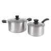 Stainless Steel Saucepan Milk Pan with Long Heatproof Handle Stockpot with 2 Ear Handles Cooking