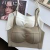 Reggiseno da donna push-up senza cuciture con ferretto - Sollevante sottile senza schiena stile canotta - Reggiseno camisole senza ferretto