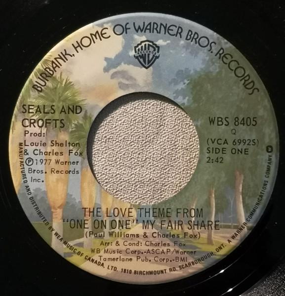 

7inch Record SEALS CROFTS The Love Theme From One On One My WBS8405 Warner Bros. Re 1977 Canada Rock Used