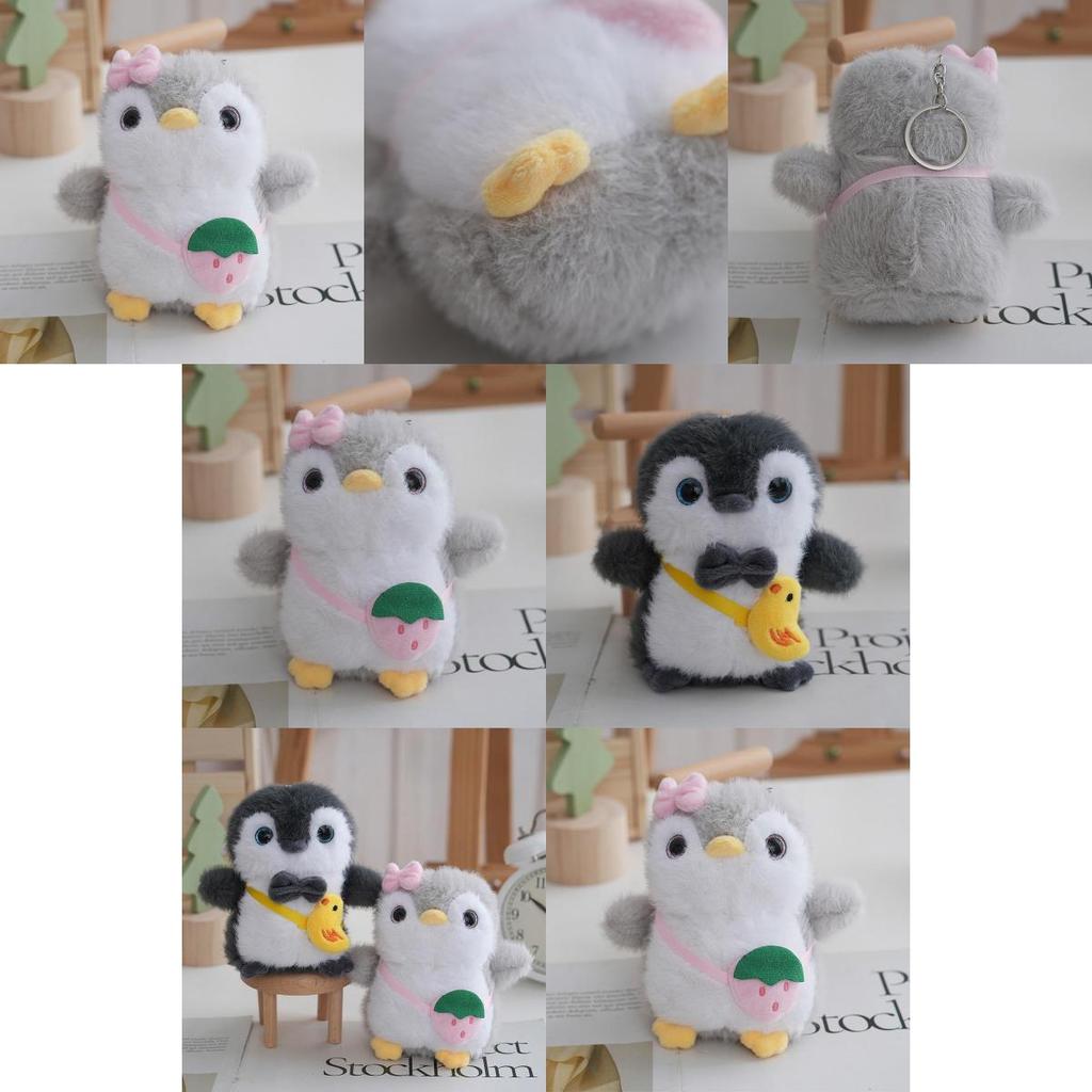 Cute Penguin Plush Toy Bag Charm With Detachable Hook For Travel And Gifts