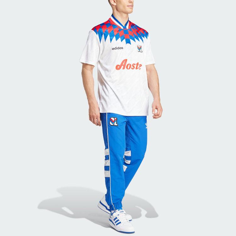 Adidas Olympique Lyonnais 95/96 Bringback Color Block Casual Sports Short Sleeve Football Shirt Men Tops White IM8518