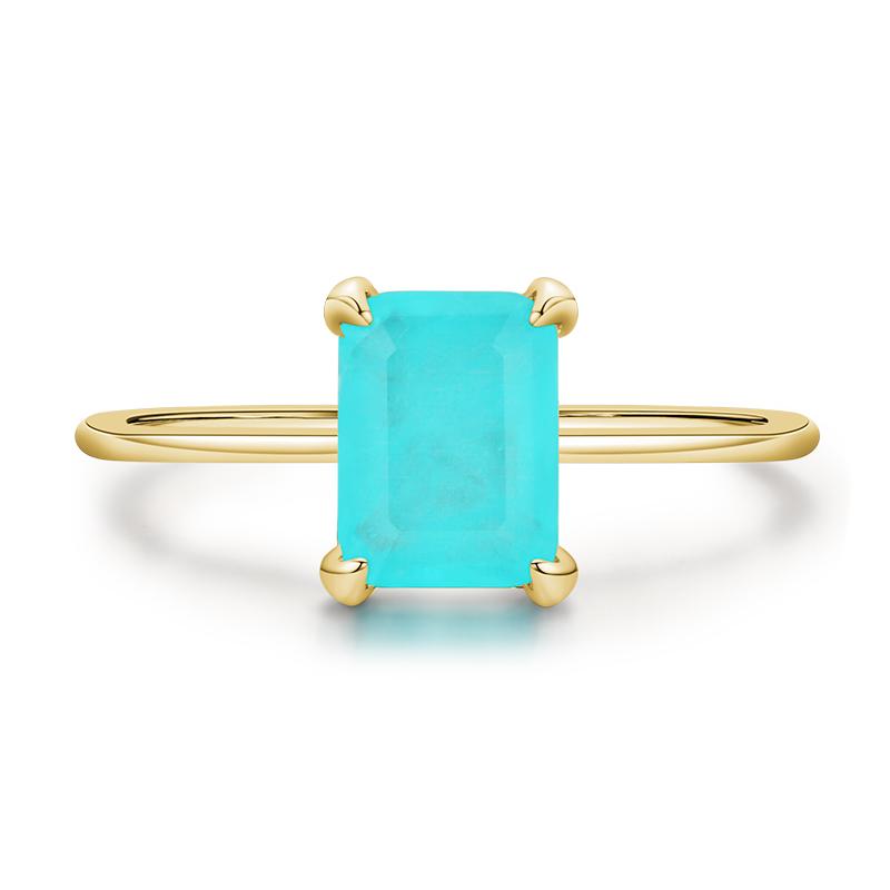 

Authentic 925 Sterling Silver Classic Rectangle Tourmaline Paraiba Female Finger Ring For Women Charm Fine Jewelry Anillo 9