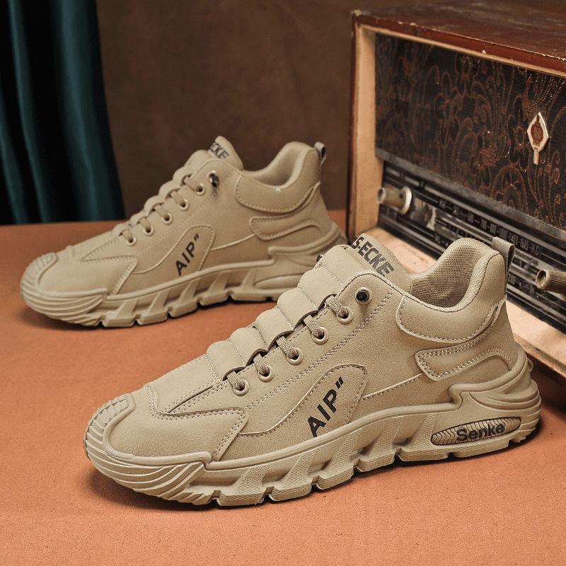 

Labor insurance shoes New men s sports and leisure shoes Wear-resistant and versatile fashion trend men s shoes 44 бежевый