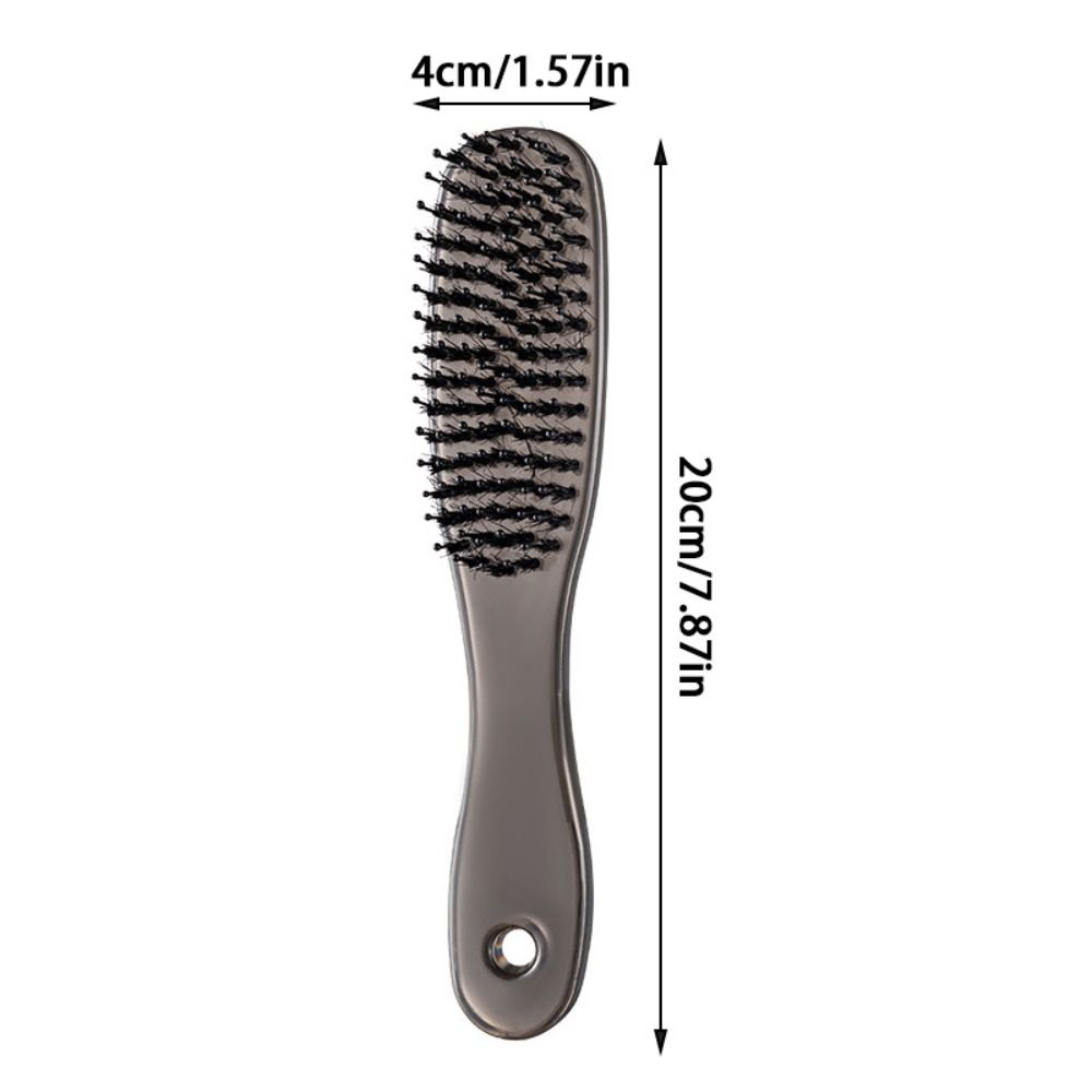 Portable Transparent Boar Bristle Comb Anti-Frizz Fluffy Hair Comb Scalp Massage Comb for Women with Long Hair