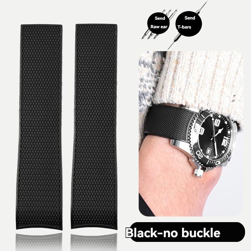 

21 мм Резиновый ремешок для часов For Longines Conquest HydroConquest L3.781 642 742 782 Спортивный ремешок Дайвинг Силиконовый Синий Мужской ремешок 21mm