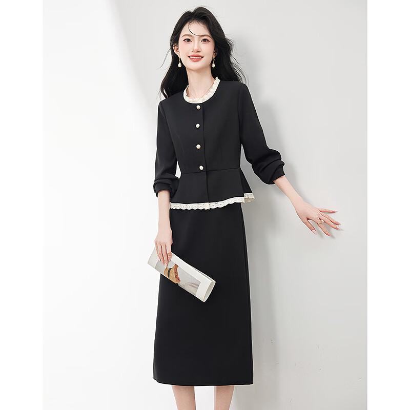 Elegant Long Sleeve Top & Midi Skirt Set
