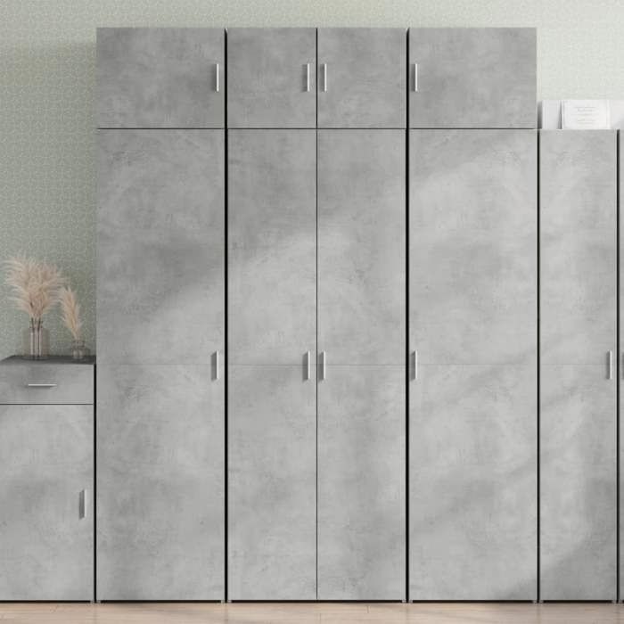 VidaXL Armoire de rangement gris béton 70x42,5x225cm bois d'ingénierie, armoire de rangement de salle de bain, unité de 3281332