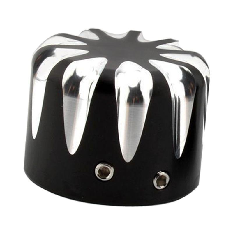 Motorcycle Front Axle Nut Covers Caps Aluminum Black/Chrome For Harley Dyna Softail Road King 2002-