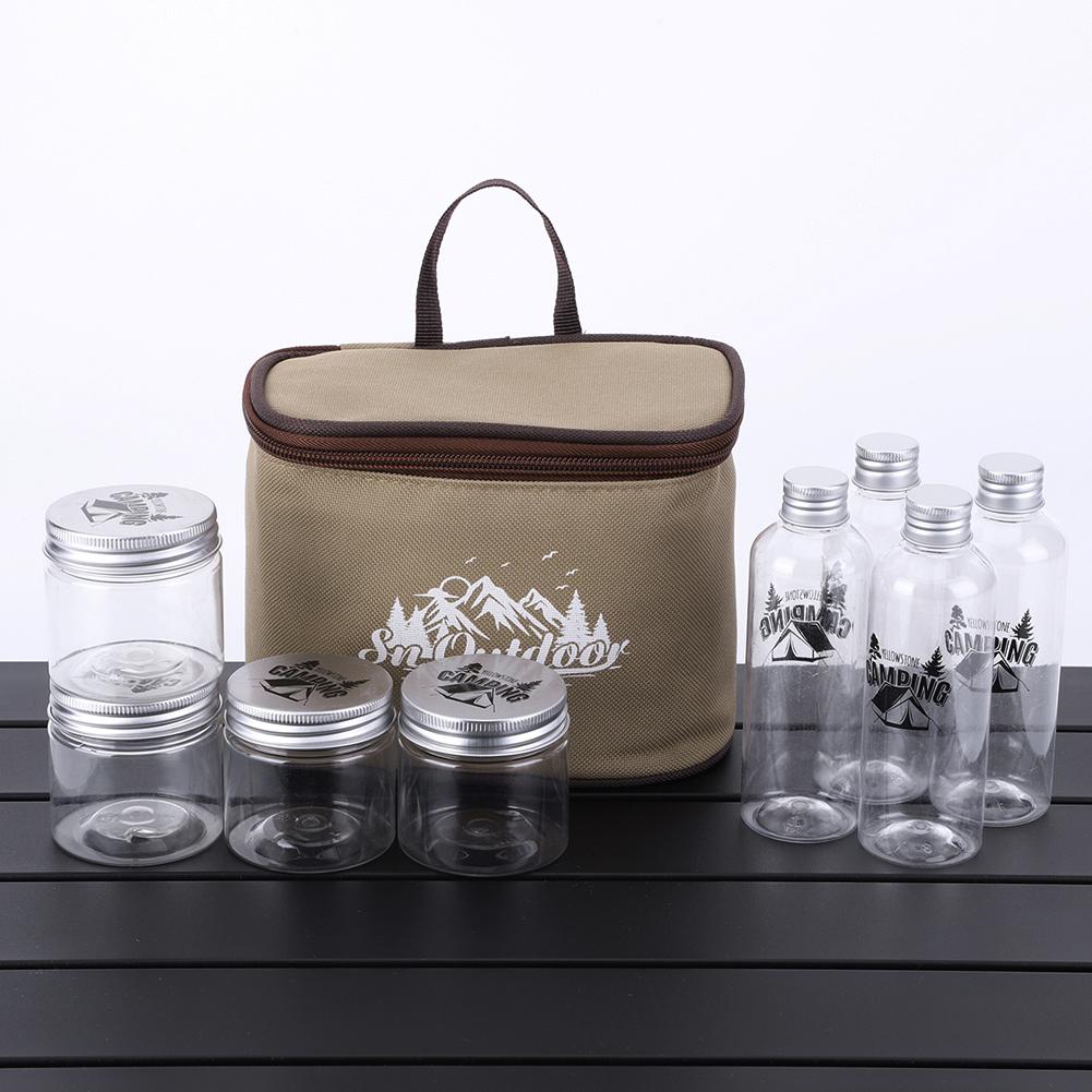 8Pcs Camping Seasoning Bottle Set with Storage Bag Portable Pepper Spice Storage Jars Set for Outdoor Travel Camping BBQ Picnic