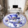 1pc Snowman Decor Chair Carpet for Office Non-Slip,  Machine Washable Rug for Office, Room - Polyester, Machine Made yy251029247