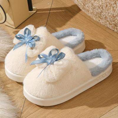 Winter Cotton Slippers Women's Autumn and Winter Warm Non-slip Home Wear Princess Wind Cotton Slippers