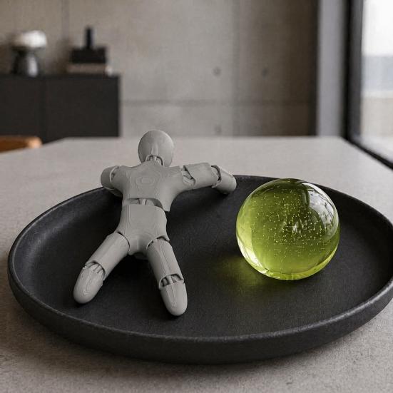Small Robot Desk Toy 3D Printed Articulated Figure, Movable Joints Figurine, Compact Decompression Office Fidget for Kids Adults, Stress Relief