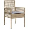 Garden Bistro Set 3 Pcs Beige Poly Rattan