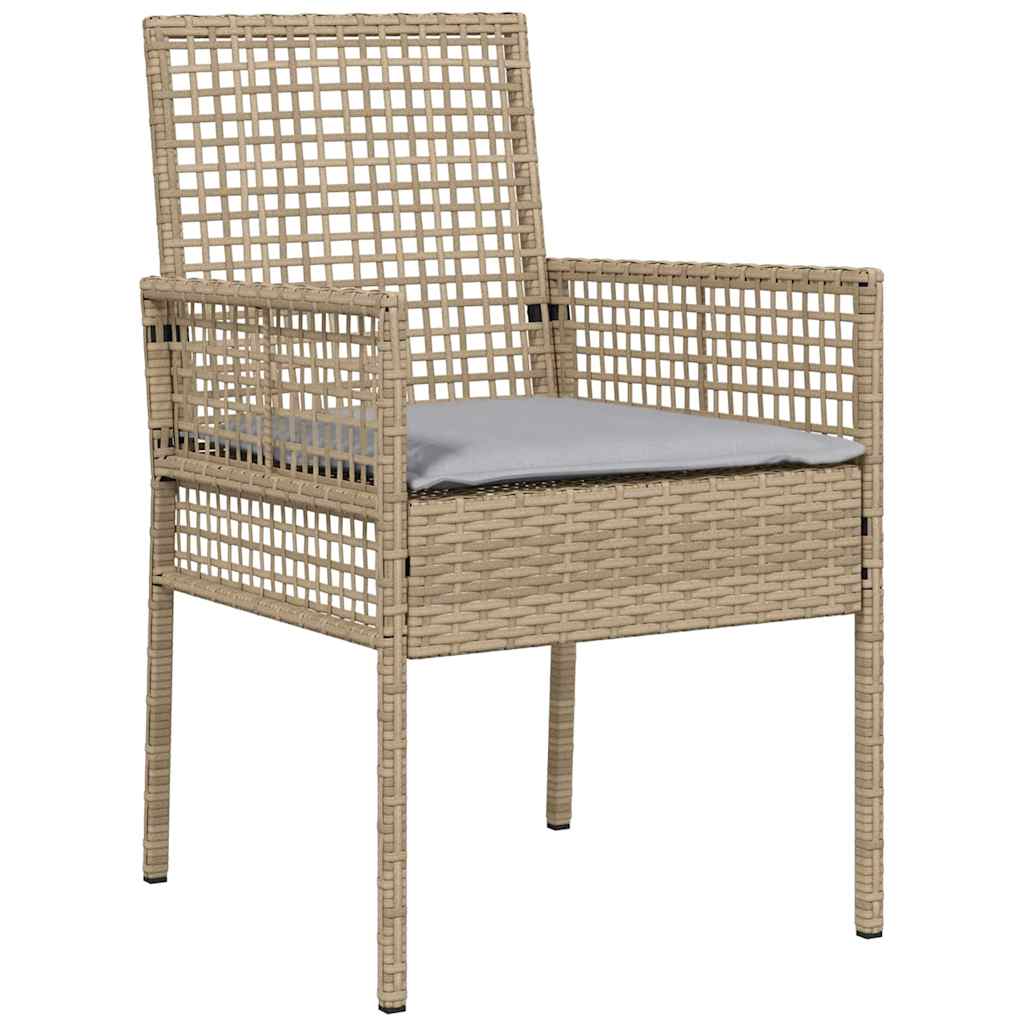 Garden Bistro Set 3 Pcs Beige Poly Rattan