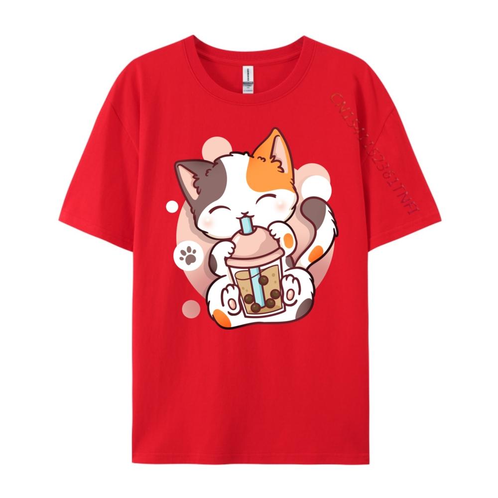 Cat Boba Tea Bubble Tea Anime Kawaii Neko Streetwear Unisex Camiseta Cinco De Mayo