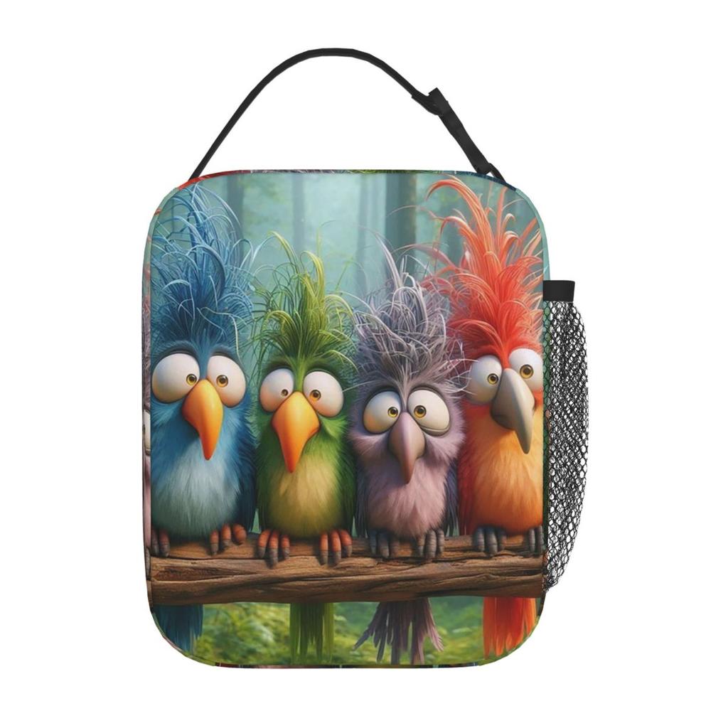 Funny Bird Pattern Insulated Lunch Bag for Women Office Cooler Thermal Food Box Tote Leakproof Lunch Boxes Container