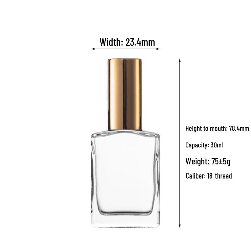 Portable Transparent Glass Perfume Decanter with Screw Cap and Fine Mist Spray 