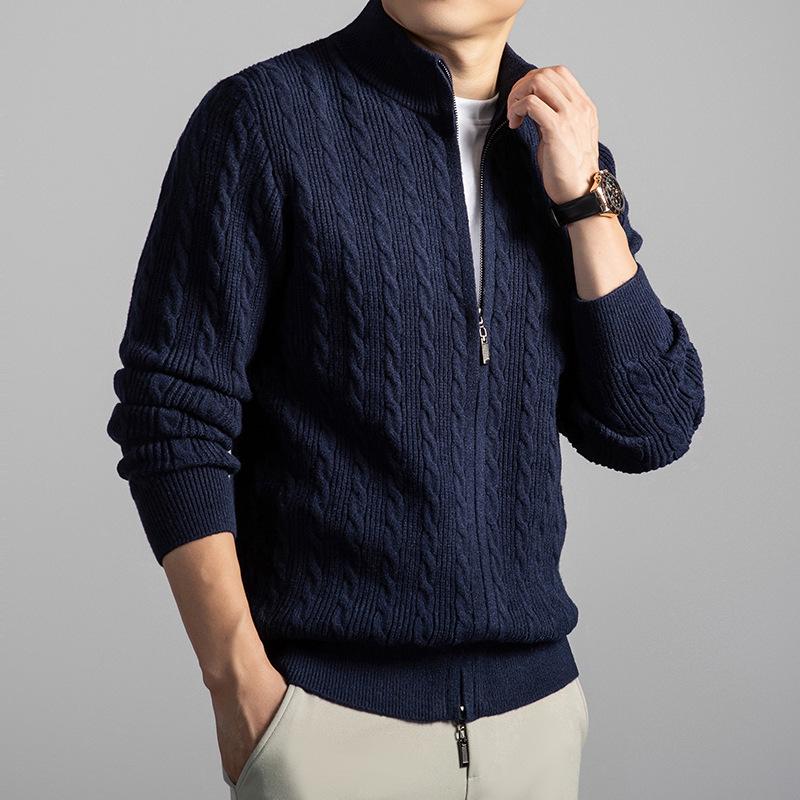 

Men s 2025 Winter Half-High Collar Jacquard Knit Sweater Extra Large